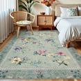 thumbnail image 3 of Garvee 9'x12' Floral Area Rug Modern Print Bordered Carpet, Washable Rug Non Slip Indoor Floor Mat for Living Room Bedroom Dining Room, Green, 3 of 6