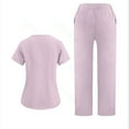 thumbnail image 4 of Scrubs for Women Set Stretch Fit Scrub Top & Jogger V-Neck Pants Medical Nurse Uniforms Set Multi Pocket 2025 Light pink S, 4 of 4