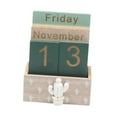 thumbnail image 2 of GUOOL Calendrier Perpétuel Calendrier de Bureau en Bois Bloc Calendrier de Bureau Cactus, 2 of 9