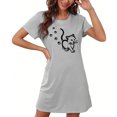 thumbnail image 4 of HomeGardon Women's Sleepwear Nightgowns for Women,Women's Oversized Short Nightgown Fashion Chest Print Short Sleeve Nightdress,S-XXL, 4 of 7