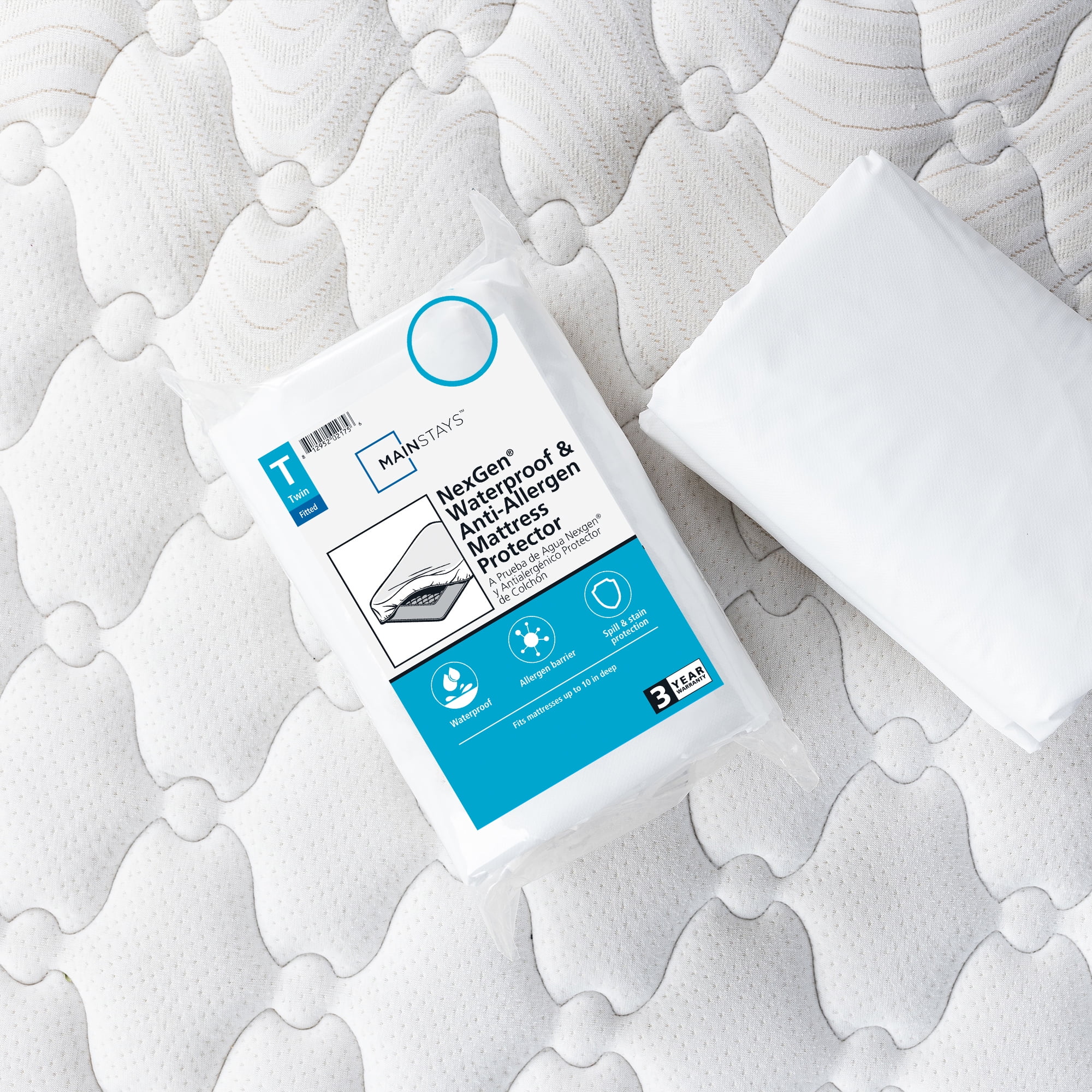 Mainstays NexGen Waterproof Fitted Mattress Protector, King