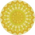 thumbnail image 1 of Ahgly Company Machine Washable Indoor Round Transitional Yellow Area Rugs, 4' Round, 1 of 7