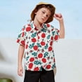 thumbnail image 2 of Hihipz Little Boys Polo Shirt Floral Print Shirts Hawaii Beach Casual Summer Tops,Sizes 5-6, 2 of 5