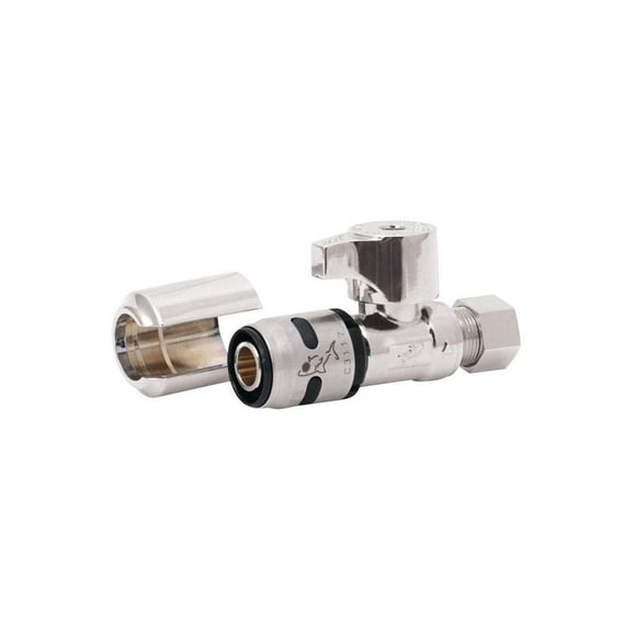 Válvula SharkBite Evo Strghtstp de compresión por empuje de 1/2 x 3/8 pulgadas