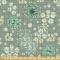 thumbnail image 2 of Ambesonne Grey Abstract Fabric by the Yard Upholstery, Retro Spring Motif, 10 Yards, Hunter Green and Marigold, 2 of 5