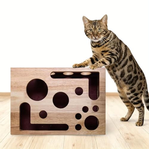 Cat Nail File Enrichment Box, Cat Scratch Puzzle Enrichment Box Nail File Stress Free Alternative to Clippers and Grinders for Cats Play