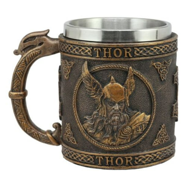 Ebros Gift Norse Mythology Viking God Of Thunder Thor Coffee Mug Resin ...