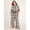 thumbnail image 2 of Joyspun Women's Hacci Knit Buffalo Plaid Sleep Pants, 30.5” Inseam, Sizes XS-3X, 2 of 7