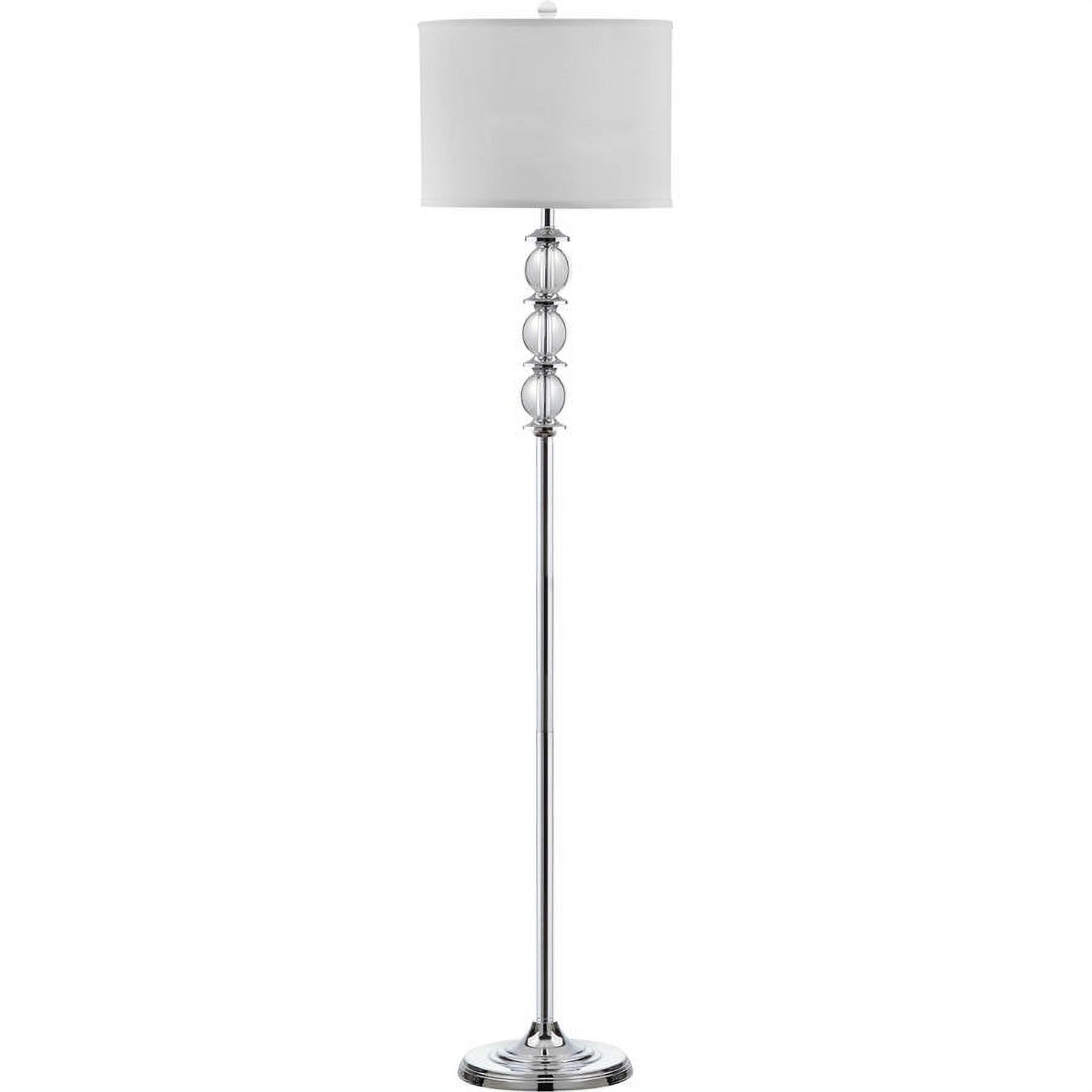 Safavieh Riga 60 in. H Glam Floor Lamp, Clear/Off-White Shade