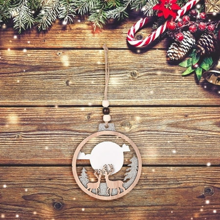 

Creative Three-dimensional Elk Doll Pendant Christmas Wooden Pendant