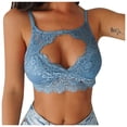 thumbnail image 3 of Gibobby Lenceria mujer sexy Ropa Lencería para Mujer Encaje Interior Halter Chemise V Cuello Camisón Sexy Ropa de Dormir Camisón Malla(Azul, M), 3 of 5