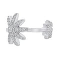 thumbnail image 2 of AFFY White Diamond Marijuana Leaf Adjustable Toe Ring in 14K White Gold over Silver-12, 2 of 7
