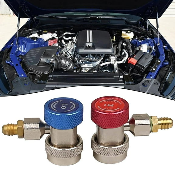 2pcs R134A Quick Connector Adapter Coupler Auto AC Manifold Gauge Low High HVAC