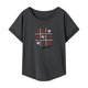 thumbnail image 1 of Camiseta de mujer de verano transpirable con cuello redondo para la calle, oficina, compras, mujer XL, 1 of 7