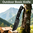 thumbnail image 6 of Plys Camping Knife with Sheath, Full Tang Outdoor Hunting Gear Tactical Fixed Blade Knives with PP Fiber Handle, 4 inch Black Straight Blade, 6 of 7