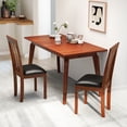 thumbnail image 2 of Giantex Mid Century Upholstered Dining Chairs, Rubber Wood Frame Kitchen Chairs,  Side Chairs for Kitchen, Brown, 2 of 9