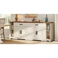 thumbnail image 7 of WAMPAT 82.7"W TV Stand for up to 80" TVs,Farmhouse Entertainment Center with Storage Barn Door Cabinet,TV Console Table with Media Cabinet and Drawers for Living Room,Bedroom,Cream White, 7 of 7