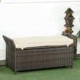thumbnail image 2 of Outsunny 2-In-1 Patio Wicker Storage Bench 27 Gallon Storage Box Cream, 2 of 10