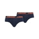 thumbnail image 1 of HEAD Hombres Brief, Paquete de 2 - Bragas, Calzoncillos, Logotipo Cintura, Algodón Stretch Azul/Naranja L (Large), 1 of 3