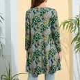 thumbnail image 4 of ENMAIN Womens Plus Size 3/4 Sleeve Round Neck Blouses Paisley Tunic Tops Green Shirts for Female, 4 of 8