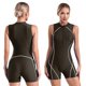 thumbnail image 3 of Traje de baño atlético para surf UPF 50+ para mujer, traje de baño sin mangas de una pieza con cremallera inferior, traje de baño, 3 of 5