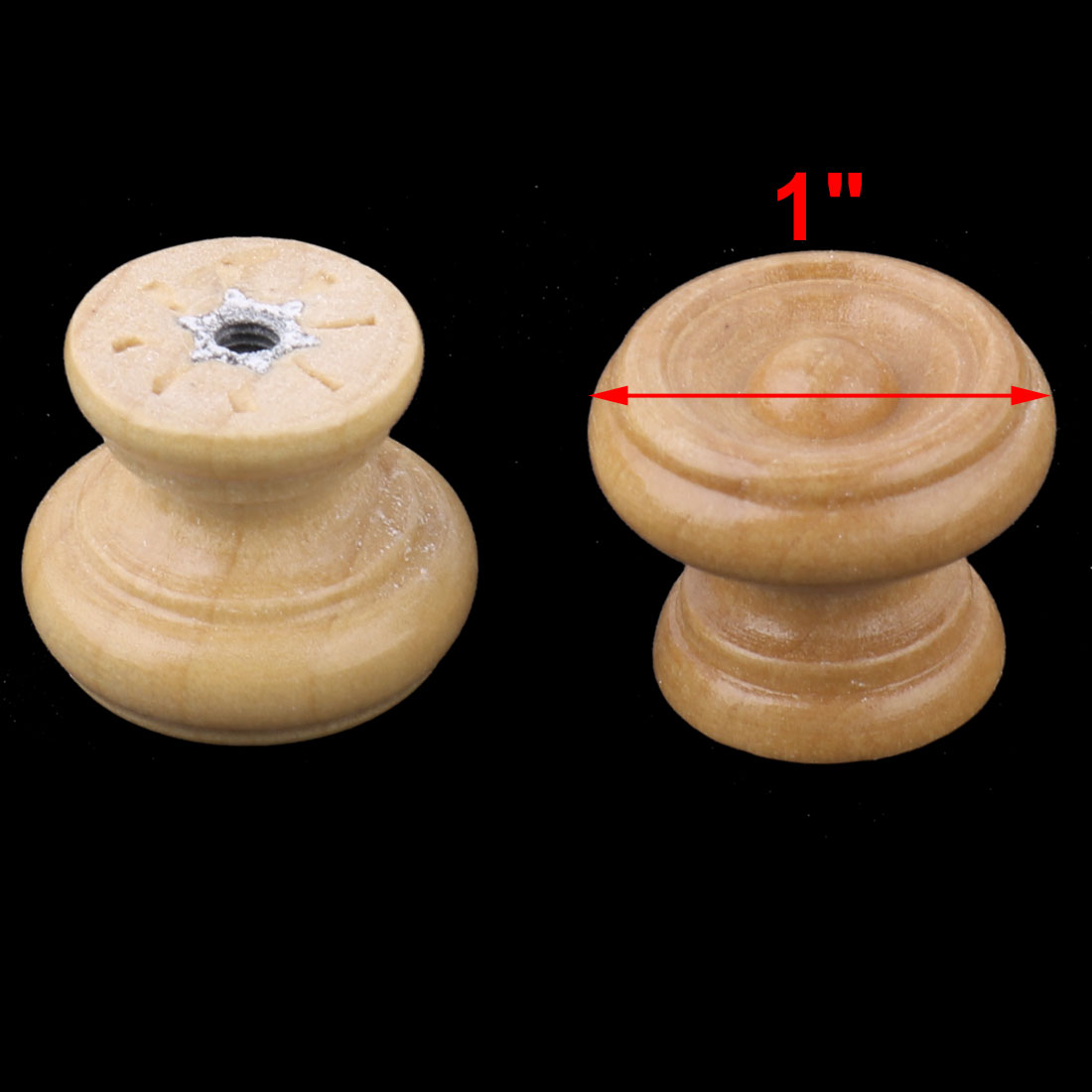 Kitchen Furniture Door Handle Pull Knobs Wood Color 25mm x 21mm