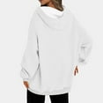 thumbnail image 4 of ShomPort Women's Fall Drawstring Hooded Pullover Long Sleeve Pockets Solid Color Hoodie Sweatshirt Tracksuit, 4 of 6