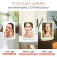 thumbnail image 2 of Folding Travel Lighted Makeup Mirror with 3 Colors Light Modes USB Portable 7.9 in Touch Screen, 2 of 9