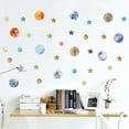 thumbnail image 2 of Bewildely Adhesivo de pared de PVC, calcomanía decorativa, autoadhesivo, universo, planeta, papel tapiz, dormitorio, jardín de infantes, espejo, Decoración del hogar Bewildely HA078737-00, 2 of 6