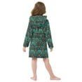 thumbnail image 4 of FORMRS Niños Bathrobe Unisex Hooded Robe Soft Plush Pajamas Sleepwear, Size 10-12T, Green Art Abstract Pattern, 4 of 7
