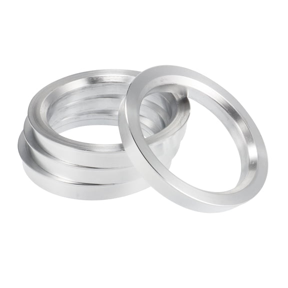 4pcs OD 72.6mm to ID 58.1mm Aluminium Alloy Car Hub Centric Rings Wheel Bore Center Spacer Silver Tone
