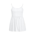 thumbnail image 5 of Craaazy Womens Solid Color Spaghetti Strap Tank Tops Casual Summer Scoop Neck Blouse with Eyelet Detail Ruffled Hem Trendy Tees for Daily Wear, Summer Beach, 5 of 5