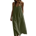 thumbnail image 5 of Kezqiaxn Flowy Dresses for Women 2026 Spaghetti Strap Sleeveless V-Neck Midi Dress Beach Sundress Plus Size Fashion, 5 of 8