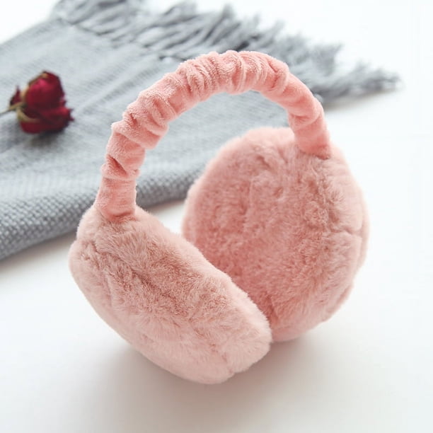 Bonitas orejeras plegables con forma de hamburguesa para mujer, cálidas y portátiles, con orejeras de felpa extragrandes, anticongelantes, resistentes al frío y de color sólido para invierno para