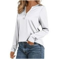 thumbnail image 4 of Fall Outfits for Women 2025, Yigetop Women Fashion Casual Long Sleeve Button Tops Shirts Blouses Tops Long Sleeve Shirts for Women White XL, 4 of 6