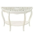 thumbnail image 4 of Pemberly Row Antiqued Carved Transitional Wood/Glass Console Table in White, 4 of 6