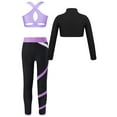 thumbnail image 2 of iiniim Kids Girls 3Piece Yoga Dance Gymnastics Tracksuit Long Sleeve Crop Top Sports Bra and Leggings Sportwear Set, 2 of 7