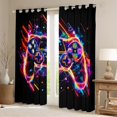 thumbnail image 2 of Feelyou Modern Gamepad Lover Curtains Pack of 2 (42x84 Each) for Boys, Video Game Player Curtains Blackout, Neon Stripes Lines Bedroom Curtains, Window Curtains Bedroom Decor, 2 of 6