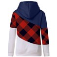 thumbnail image 5 of Pompotops Women Lattice Printed Pullover Hoodies Long Sleeve Drawstring Hooded Tops Sweatshirt, 5 of 5