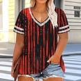 thumbnail image 4 of Women's Tops Short Sleeve Plus Size Solid Oversized Neck Summer Sports Base Tee, 4 of 6