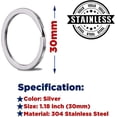 thumbnail image 3 of Wayliea 12 Pack Keychain Split Rings, Stainless Steel Flat Key Rings,Rustproof Metal Key Chain Rings for DIY Craft Attachment Dog Tag Home Car Keys (1.18 inch/30mm,Silver), 3 of 5