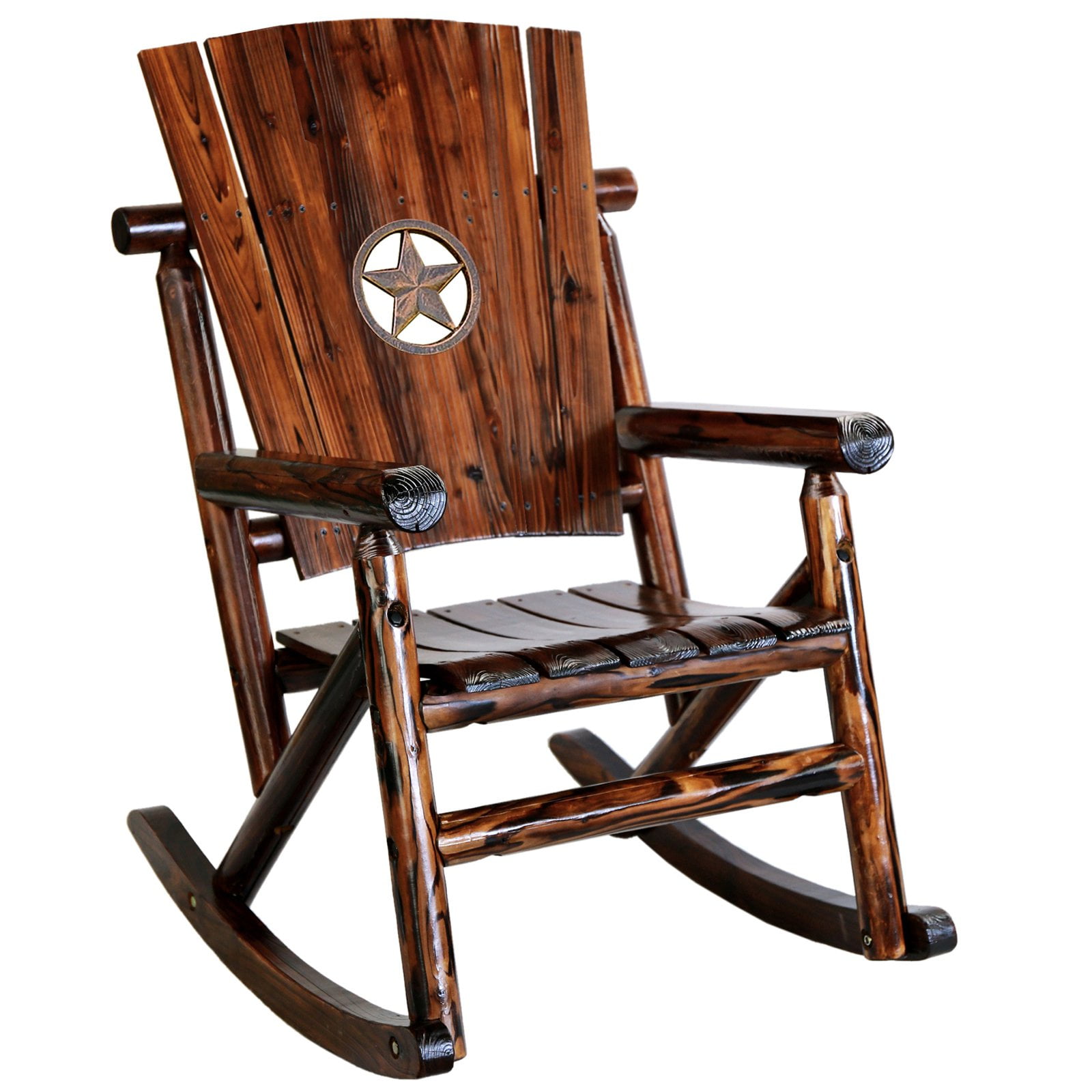 Leigh Country Char Log Star Medallion, Cedar Rocking Chairs Texas