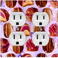 thumbnail image 1 of Metal Light Switch Wall Plate Outlet Cover (Coffee Mocha Candy Bean Toffee Swirl Purple Heart - Double Duplex), 1 of 2