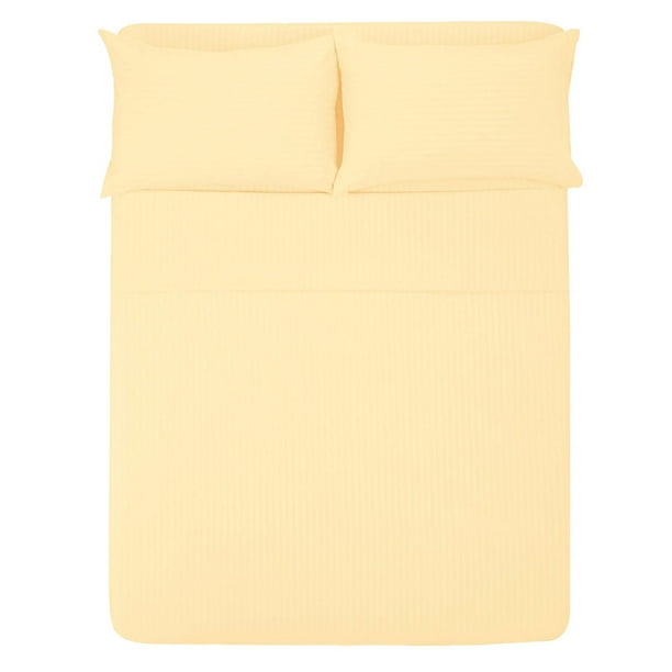 Sábana Queen Size 1800 Hilos MELOCOTTON HOGAR Microfibra Grabada Ultra Suave Vainilla