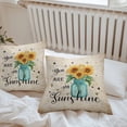 thumbnail image 5 of Sunflower Outdoor Pillow Covers Pack of 2 You Are My Sunshine Yellow Flower Bee Plant Retro Waterproof Throw Pillow Covers Decorative Cushion Cases for Patio Garden Tent Balcony Couch 20x20 inch, 5 of 8