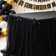 thumbnail image 4 of 1 Pack Tulle Table Skirt, Torqee Bow Decor Tablecloth, Party Decoration Cover, for Birthday Cake Table, Holiday Gathering and Event Display, Black, L, 4 of 8