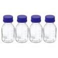 thumbnail image 1 of Unique Bargains Bouteille de Stockage en Verre Gradué 250mL Réactif Clair Capuchon Bleu Lot de 4, 1 of 5