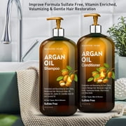 Majestic Pure Argan Oil Shampoo and Conditioner 16 fl oz Each, Improve Formula Sulfate Free, Vitamin Enriched for Men and Women, 16 fl oz Each