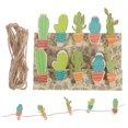 thumbnail image 1 of Shisuyan 10 Sets Wood Clothespins Small Craft Photo Wooden Clips with Hemp Ropes, 1 of 8