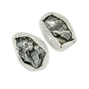 Natural Meteorite Campo Del Cielo 925 Silver Earrings - Stud Jewelry ALLE-14745